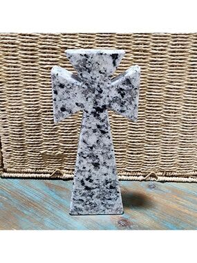 Granite Cross home decor mantle wall piece remembrance faith religious